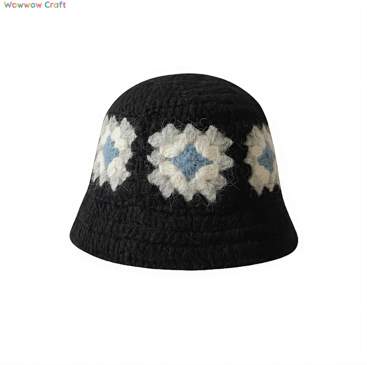Crochet Hat,Granny Square Crocheted Bucket Hat - Crochet Hat